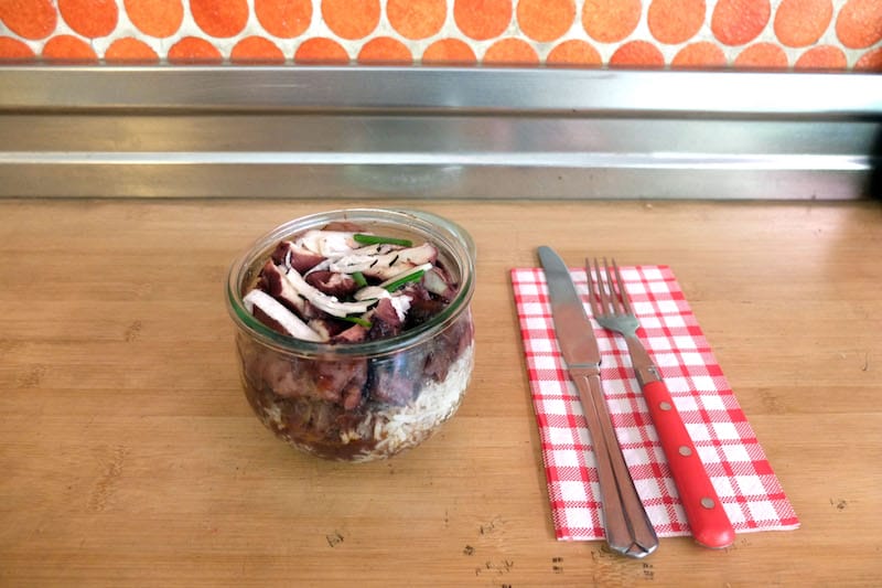 La Cuisine de Gagny serves takeaway in glass bocals, photo by Alexis Steinman