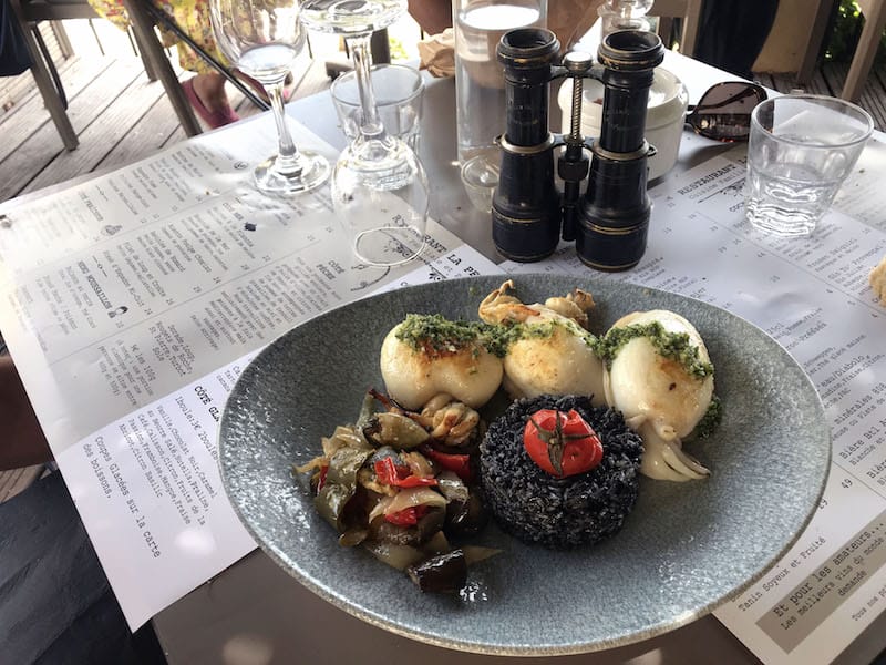 Whole, fist-sized cuttlefish at La Pergola, photo by Alexis Steinman