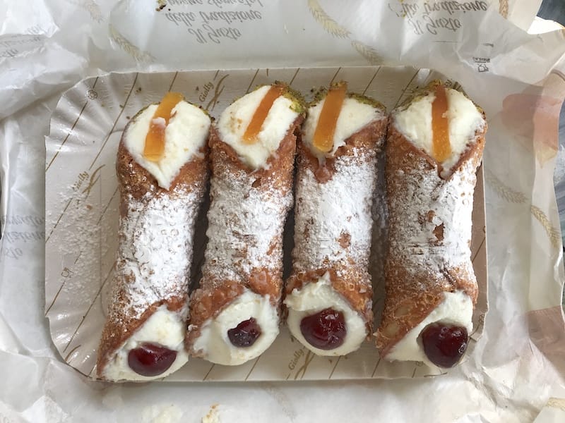 Liliane’s homemade cannoli at La Sicile Authentique, photo by Alexis Steinman