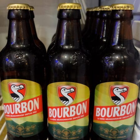 Bourbon, Réunion’s dodo-branded beer, photo by Alexis Steinman