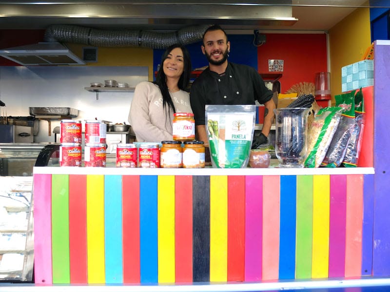Nanou, the owner of Pachamama Sud food truck, and her cook, Victor, photo by Alexis Steinman