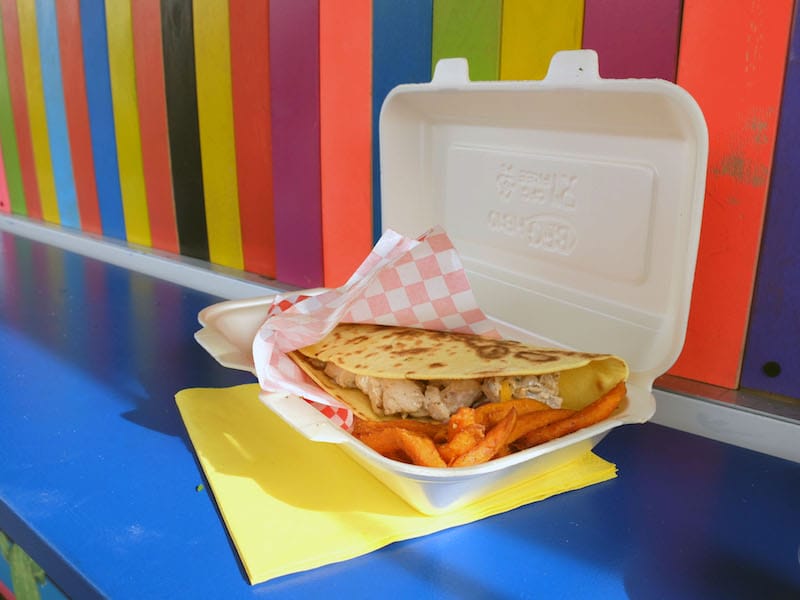The smoked chicken taco at Pachamama Sud food truck, photo by Alexis Steinman