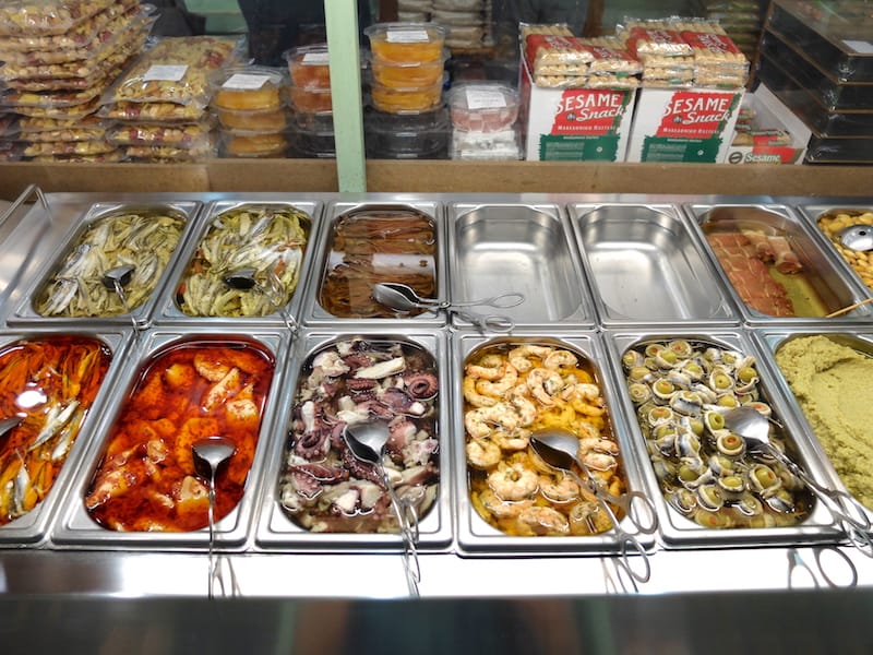 The seafaring salad bar at Exosud, photo by Alexis Steinman