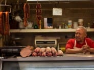 A butcher in the Coyoacán market.