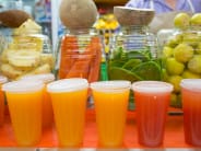 Pick up a ready-made juice or choose among the fruits and vegetables, such as nopales, or cactus paddles, to customize your own juice or eskimo.