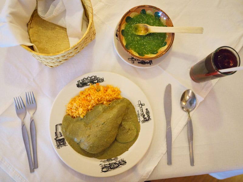 Fonda El Refugio's mole verde de pepitas, photo by PJ Rountree