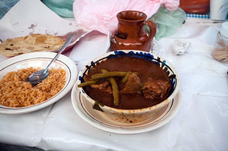 Mole de olla at Señora Ema’s stand, photo by Ben Herrera