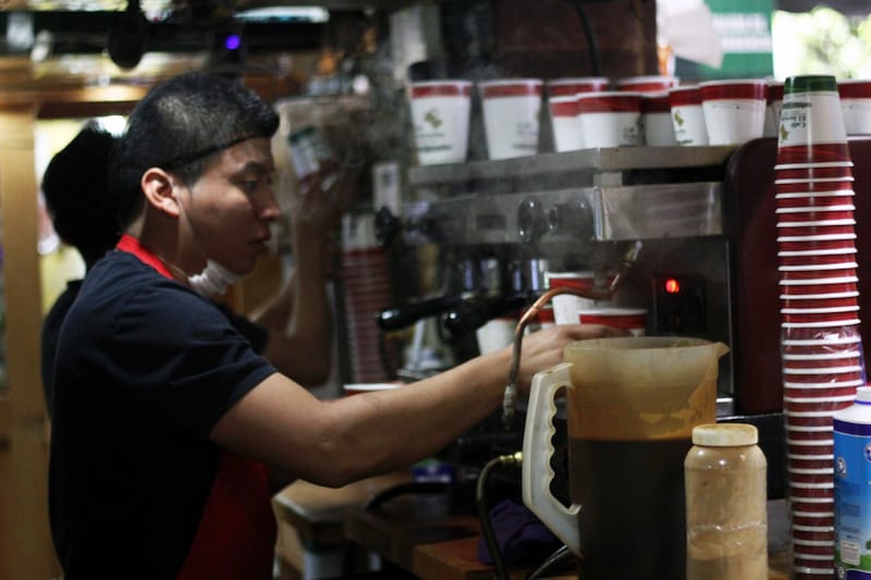 Staff working behind the counter at El Jarocho, photo courtesy of El Jarocho coffee coyoacan