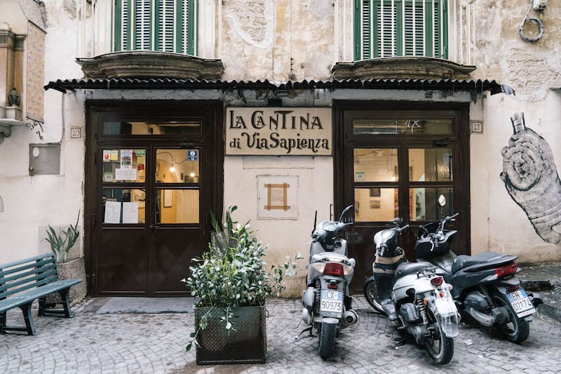 Neighborhood spot La Cantina Di Via Sapienza, photo by Gianni Cipriano and Sara Smarrazzo