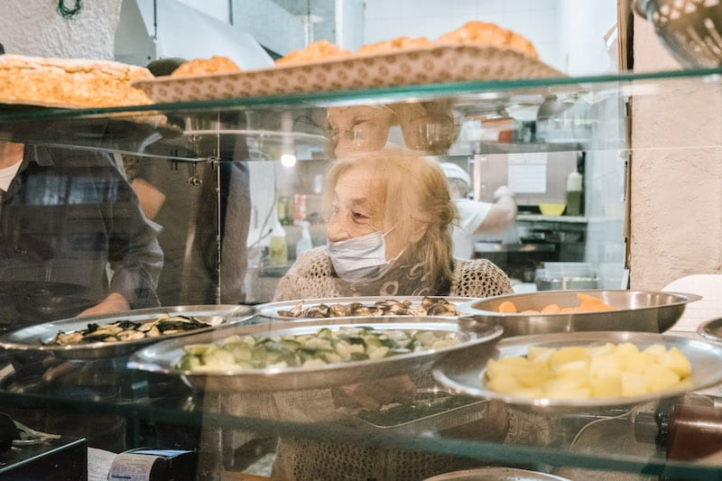 Angela Formato, the 85-year-old matriarch of La Cantina Di Via Sapienza, photo by Gianni Cipriano and Sara Smarrazzo