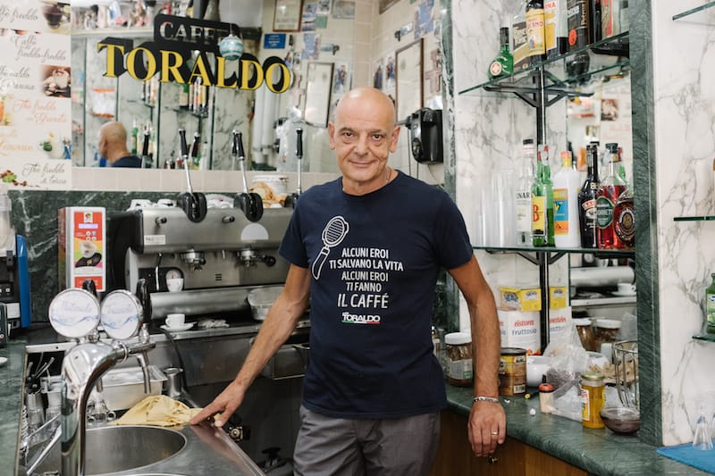 Sandro, the barman at Bar San Paolo, photo by Carlo Rainone coffee naples