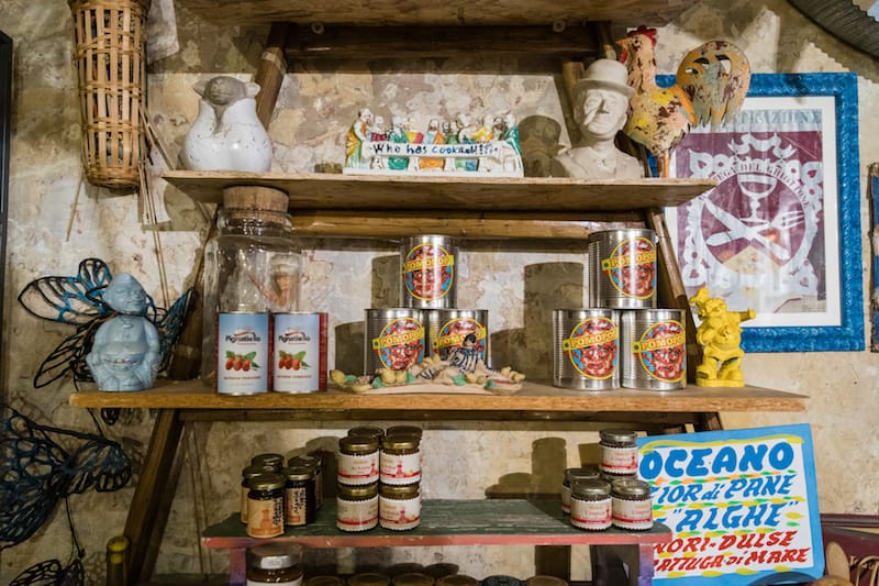Drugstore Napoli is filled to the brim with high-quality goods, including Mario Avallone's own brand of canned tomatoes, photo by Gianni Cipriano and Sara Smarrazzo