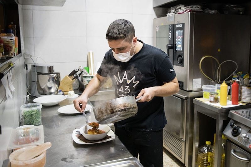 Chef Gino in NAM 43’s kitchen, photo by Gianni Cipriano and Sara Smarrazzo