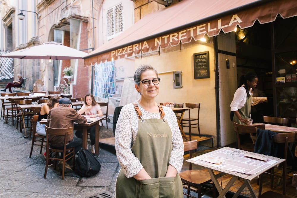 Maria Rosaria Artigiano, 56, the energetic owner of Pizzeria ‘Ntretella, photo by Gianni Cipriano and Sara Smarrazzo