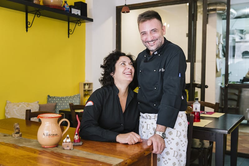 Nives Monda (l) and Potito Izzo (r), founders of Taverna a Santa Chiara, photo by Gianni Cipriano and Sara Smarrazzo