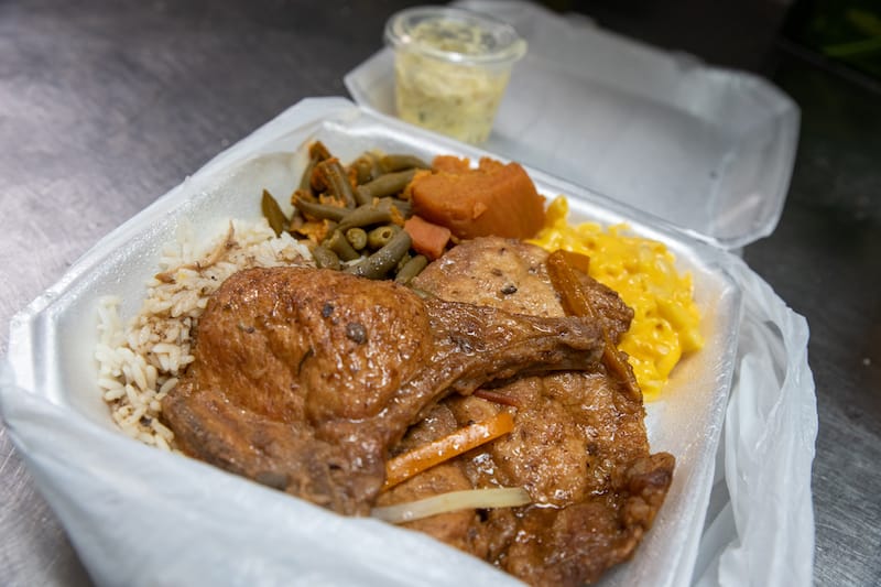 Pork chop takeout, photo by James Cullen