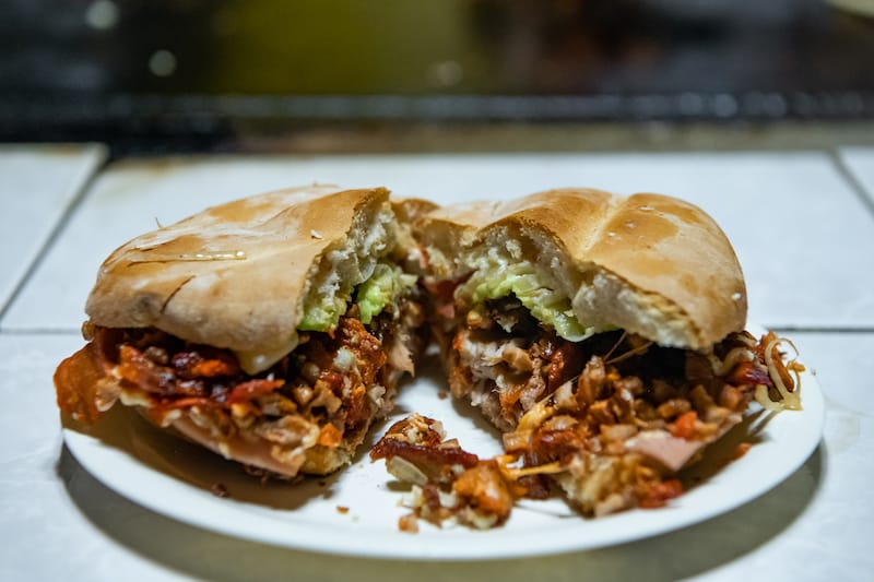 A torta at Taquería el Gran Pastor, photo by Jalil Olmedo