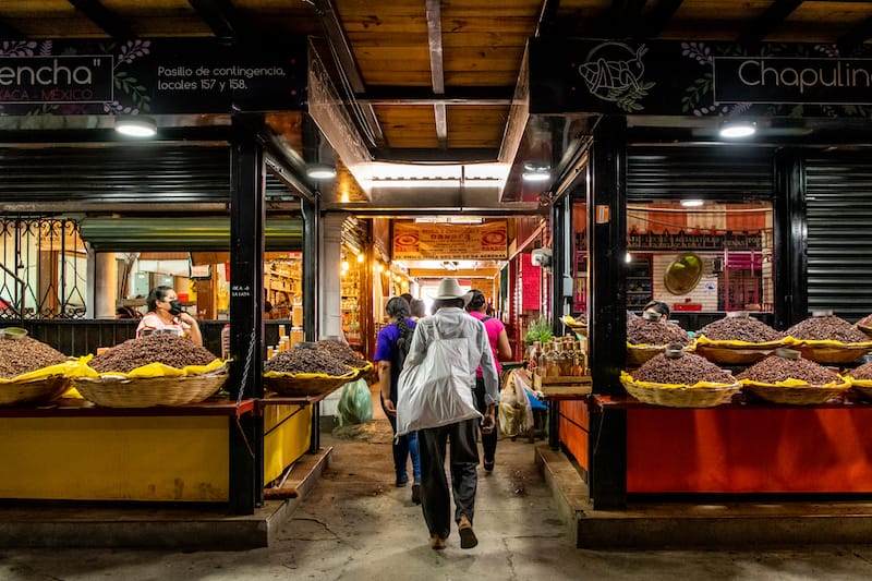 Chapulines for sale at Oaxaca City’s Central de Abastos market, photo by Jalil Olmedo