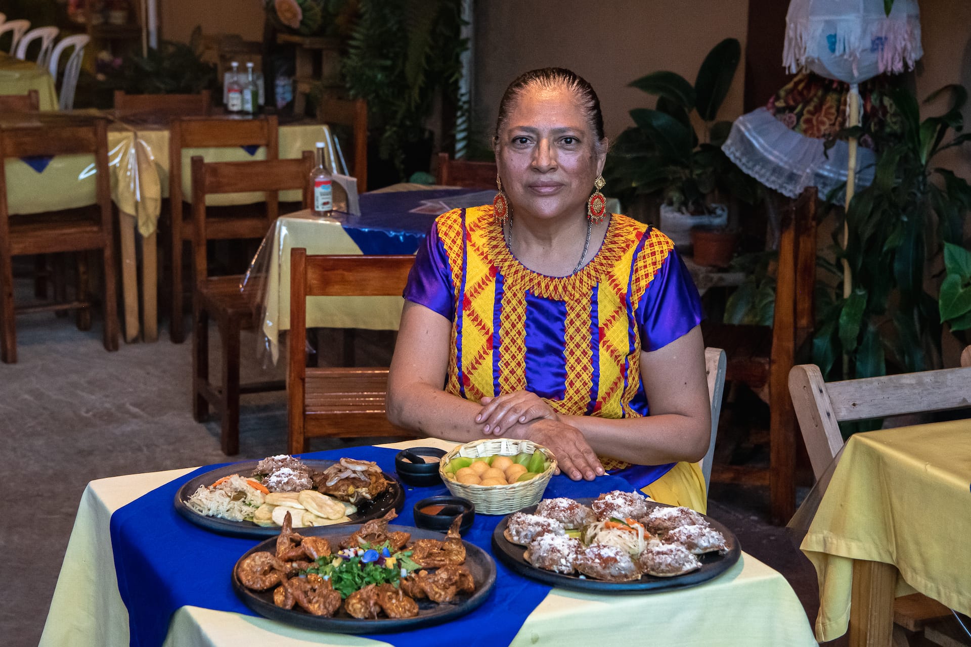 woman at table