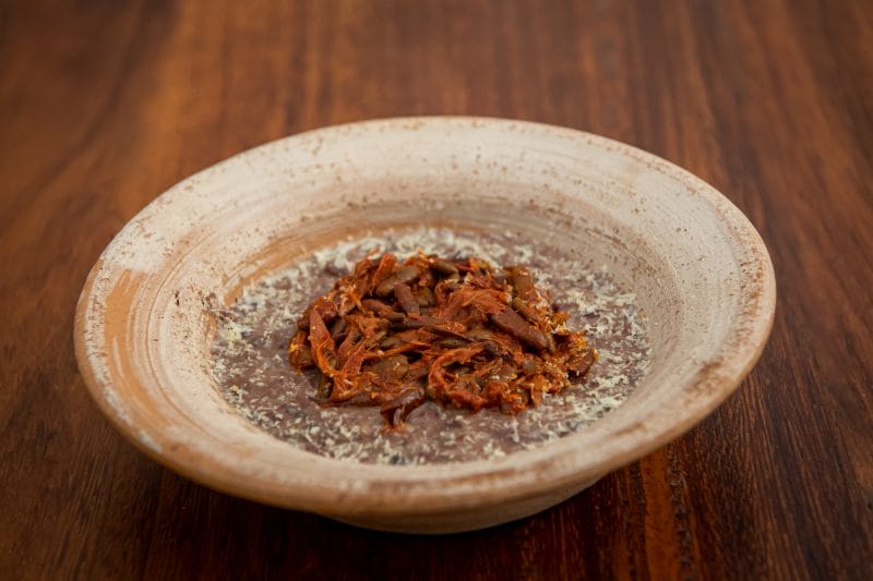 Dish at Levadura de Olla restaurant in Oaxaca City, photo by Jalil Olmedo
