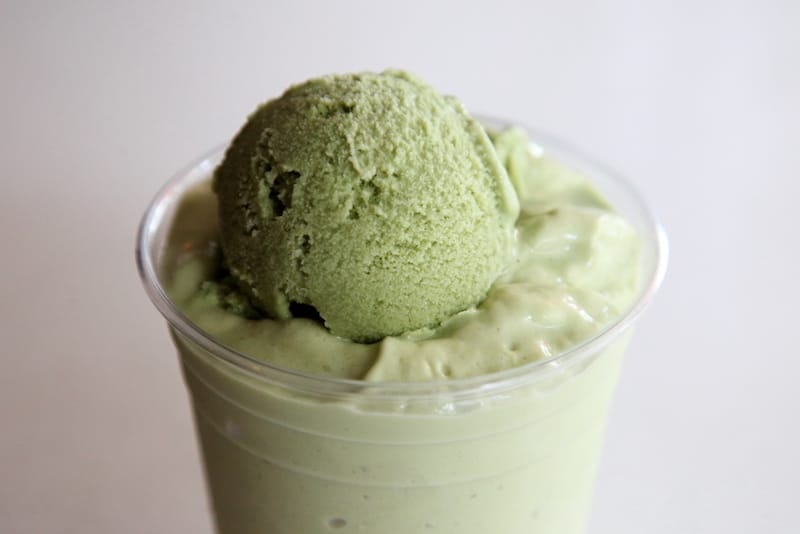 Matcha-avocado shake with matcha ice cream, 969 NYC Coffee, Jackson Heights, Queens, photo by Dave Cook