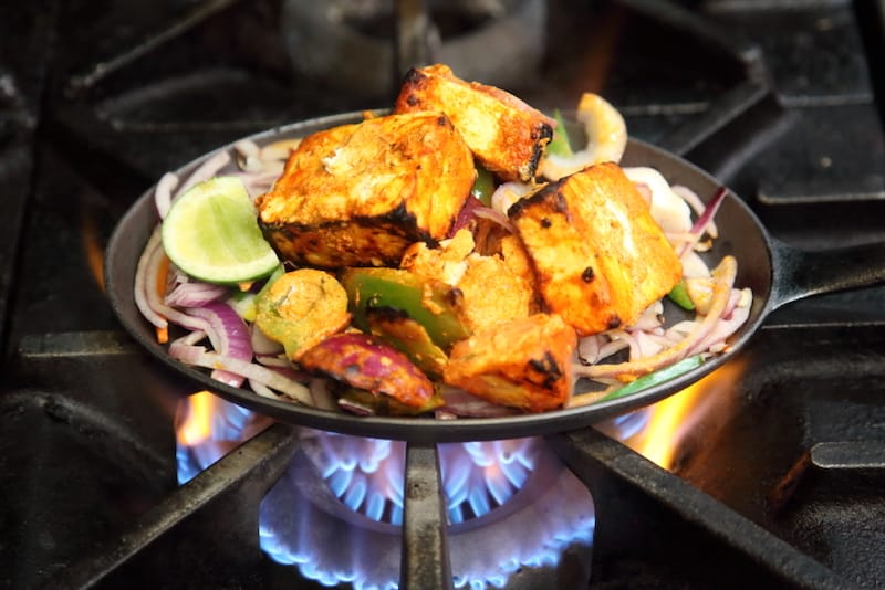Preparing paneer tikka, photo by Dave Cook