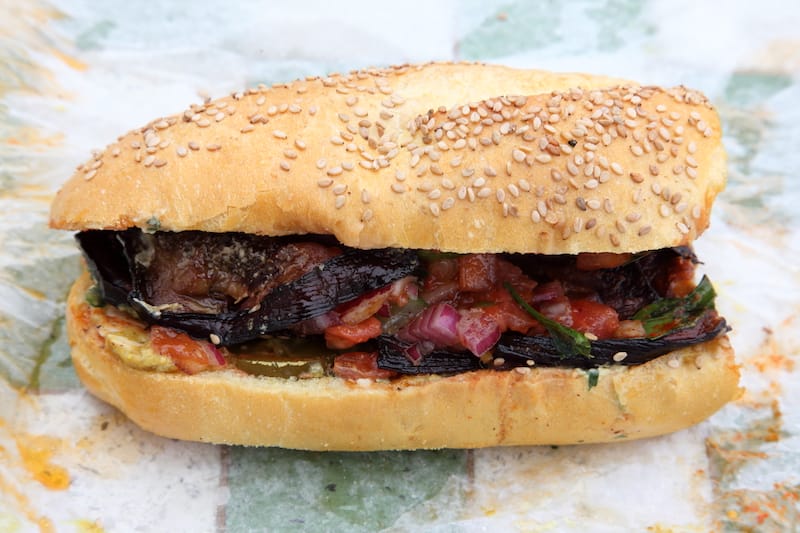 A sandwich from Sandwich Therapy by Travers Park in Jackson Heights, photo by Dave Cook