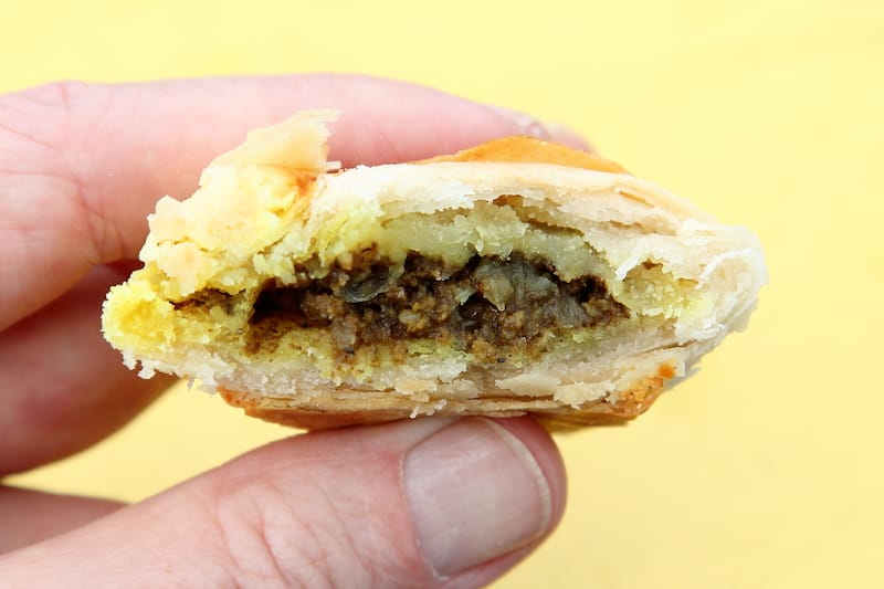 A curry puff at Yeh’s Bakery in Flushing, photo by Dave Cook