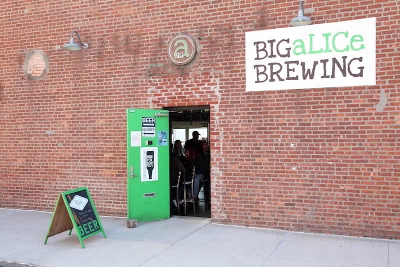 Big aLICe Brewing's Queens brewery and taproom in early 2020, before the pandemic prevented indoor dining, photo by Dave Cook brewery queens
