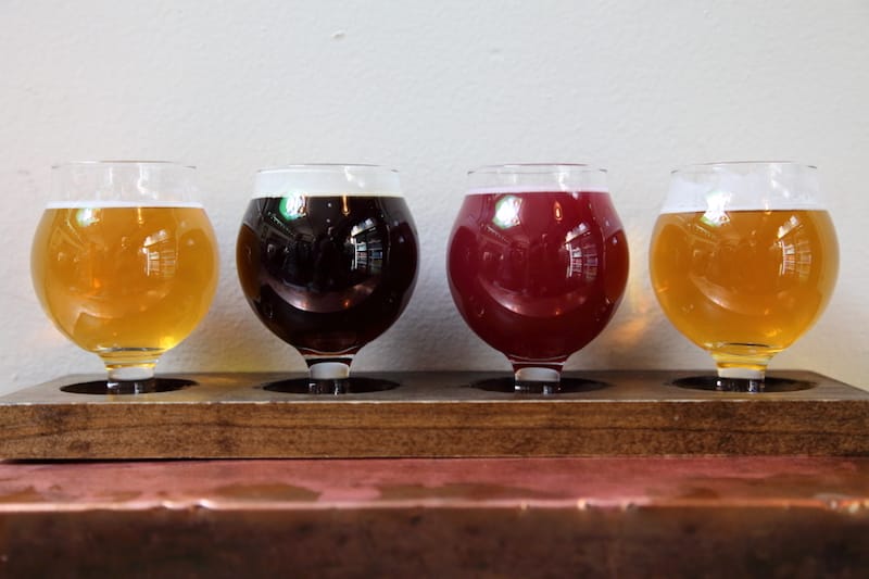 A flight of beers at Big aLICe Brewing in Long Island City, Queens, photo by Dave Cook