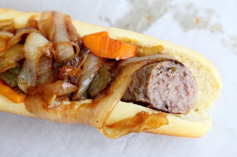 Sausage-and-peppers hero at D'Angelos, photo by Dave Cook