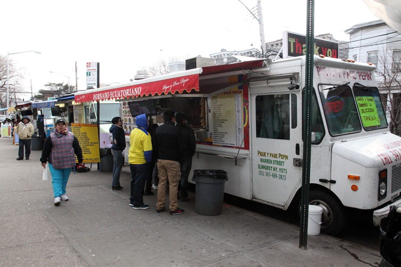 Ecuadorian food trucks in Corona, photo by Dave Cook