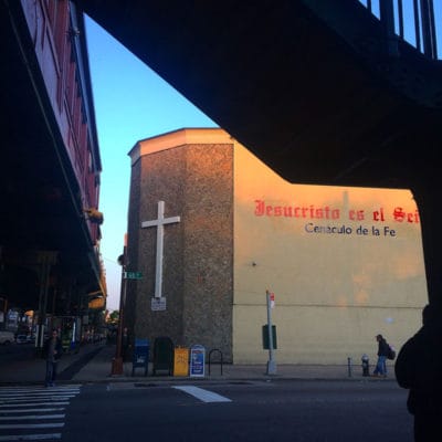 The church at 69th Street and Roosevelt Avenue, photo by Sarah Khan