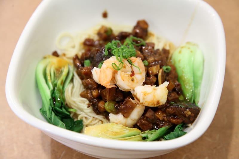 Eight treasure hot spicy noodles at Memories of Shanghai in Forest Hills, Queens, photo by Dave Cook