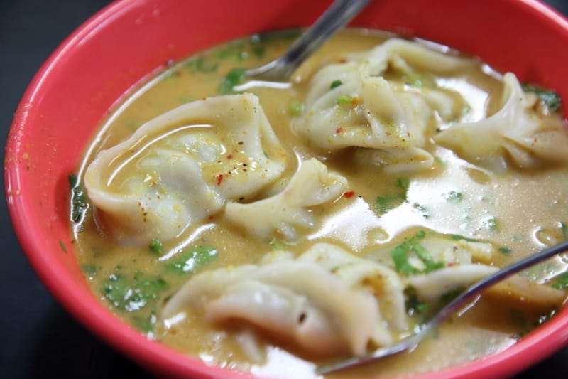 Chicken jhol momo at Nepali Bhanchha Ghar, photo by Dave Cook momo queens