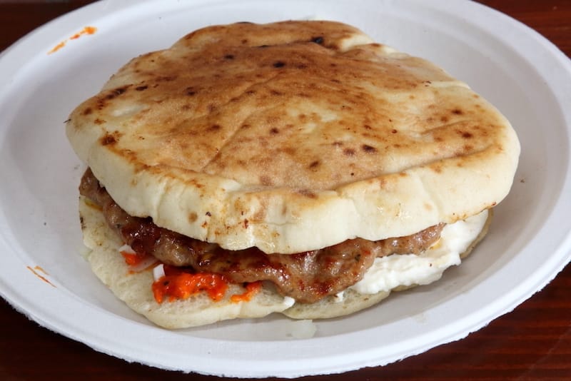A pljeskavica at Pera Ždera, photo by Dave Cook