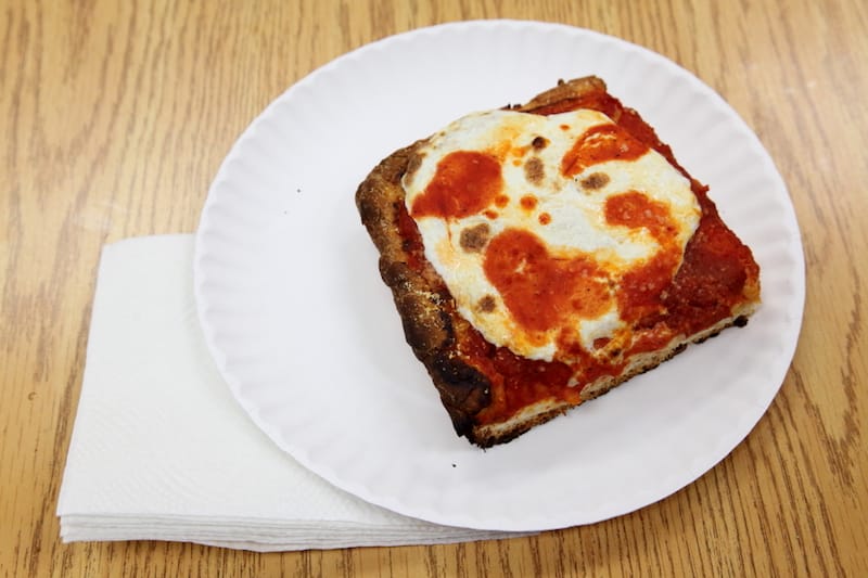 A Sicilian slice at Rosario's in Astoria, Queens, photo by Dave Cook
