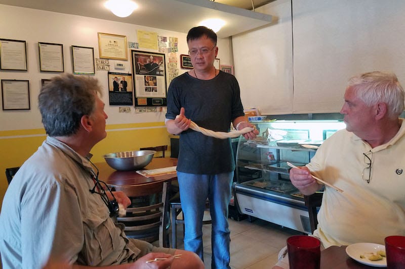 Noodle-making demonstration at Uncle Zhou, photo by Esneider Arevalo
