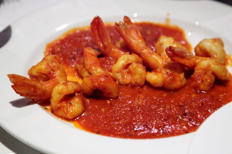 Shrimp Fra diavolo at Park Side Restaurant, photo by Dave Cook u.s. open food guide