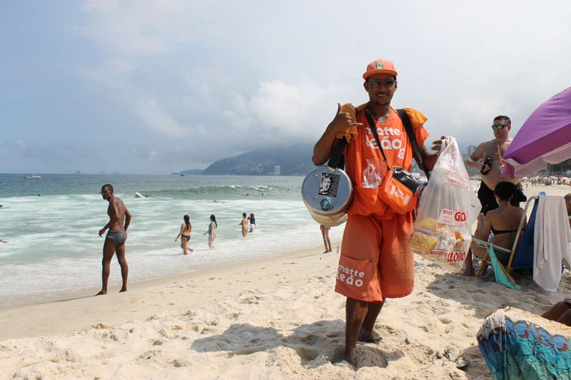 A Biscoito Globo and maté vendor on the beach in Rio, photo by Danielle Renwick