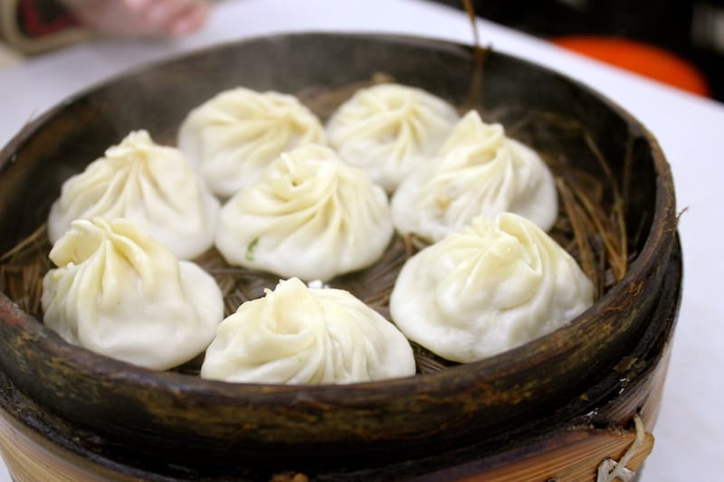 A steamer basket of dumplings at Nanjing Soup Dumpling, photo by UnTour Shanghai