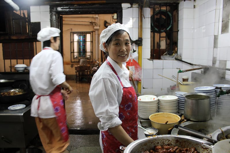 The kitchen at Wei Xiang Zhai, photo by Kyle Long best noodles former french concession