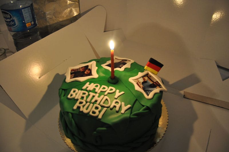 Rubi's birthday cake, donated by a baker in Istanbul, photo by Dalia Mortada
