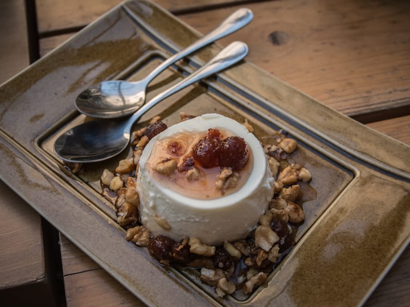 Georgian panna cotta, made with homemade matzoni, photo by Justyna Mielnikiewicz