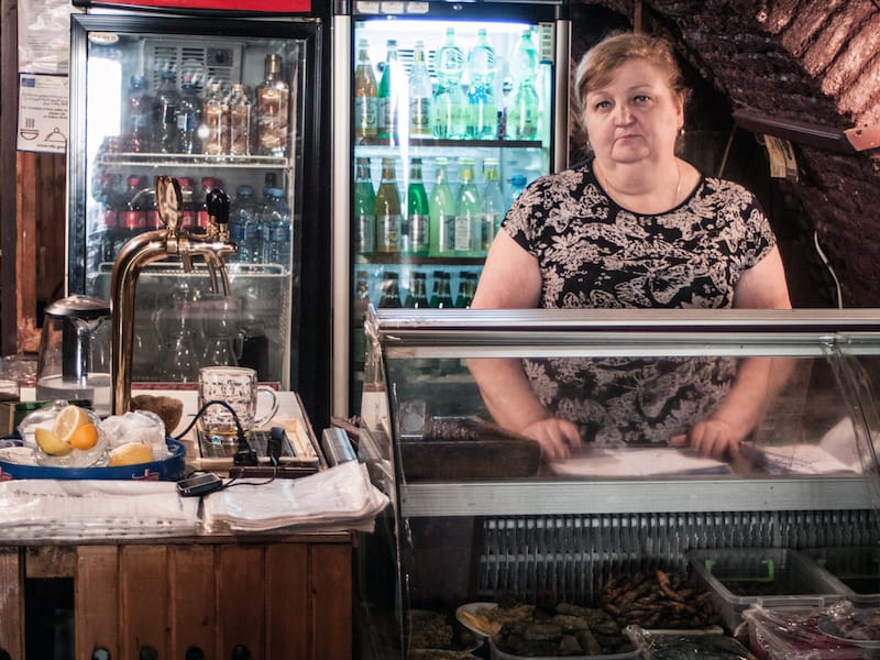 Manana Gagnidze, the manager of Dukani Racha, a century-old greasy spoon, photo by Paul Rimple best restaurants tbilisi greasy spoon