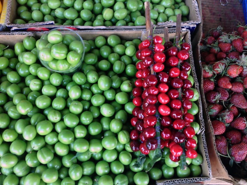 Tkemali (the fruit) at the Dezerter’s Bazaar, photo by Paul Rimple