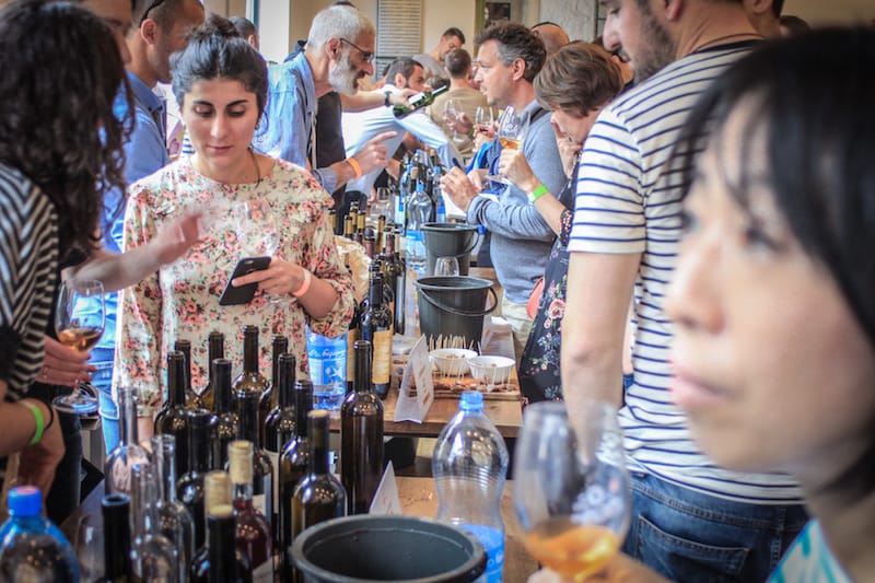Keti Berishvili of Gogo Wine amongst the crowd at Zero Compromise Natural Wine Fair, photo by Paul Rimple