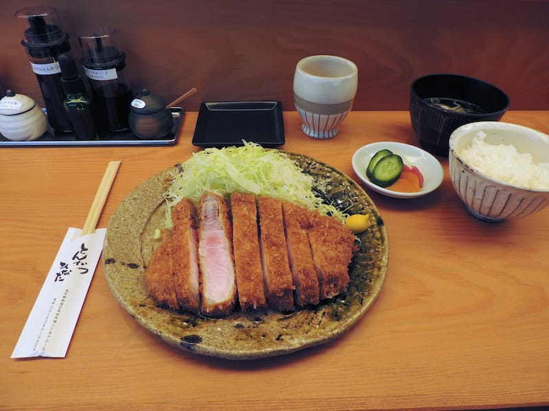 Tonkatsu made with a fatty top rib cut at Hinata, photo by Davey Young