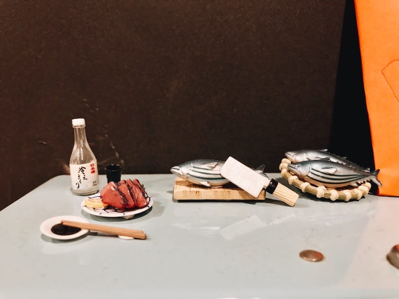 Tiny katsuo-themed paraphernalia in the diner, photo by Florentyna Leow