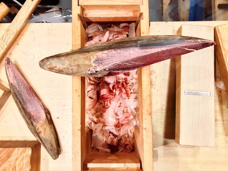 Hard fillets of katsuobushi and fresh shavings, photo by Florentyna Leow